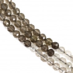 Smoky quartz gradient round faceted 4mm x 39cm
