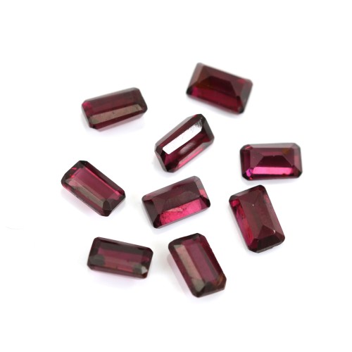 Grenat violet à sertir, taille émeraude 3x5mm x 1pc