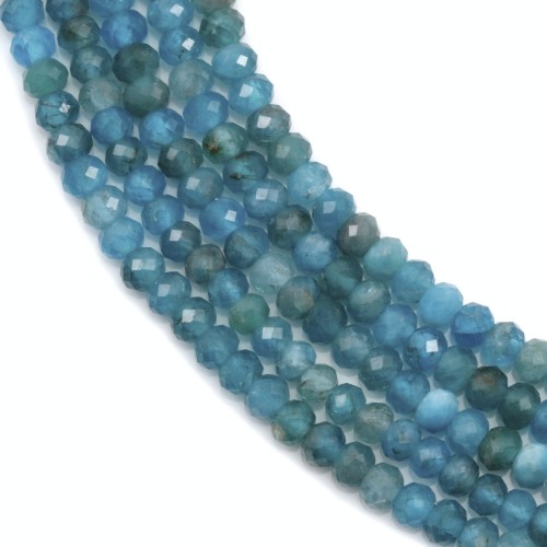 Apatite faceted rondelle 2x3mm x 40cm