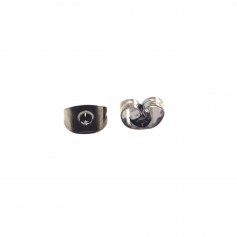 Poussette clou d'oreilles noir  6x4mm x 12pcs