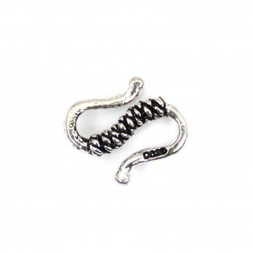 Clasp Stylized S - Silver 925 niello x 1pc