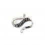 Fecho em S estilizado - Prata 925 niello x 1pc