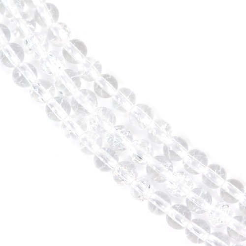 Round cracked rock crystal 4mm x 39cm