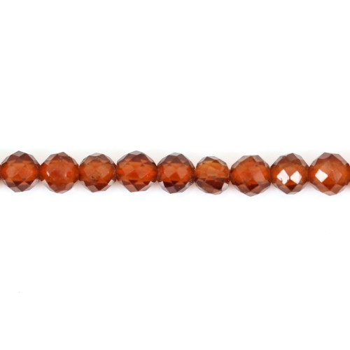 Round faceted Hessonite 3mm x 39cm