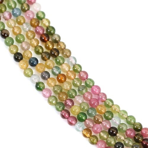 Tormalina rotonda multicolore 3 mm, qualità A x 39 cm