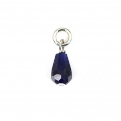 Breloque Sodalite goutte facetté 4x6mm - Argent 925 rhodié x 1pc