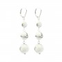 Boucle d'oreille Howlite 3 boules - Argent 925 x 2pcs