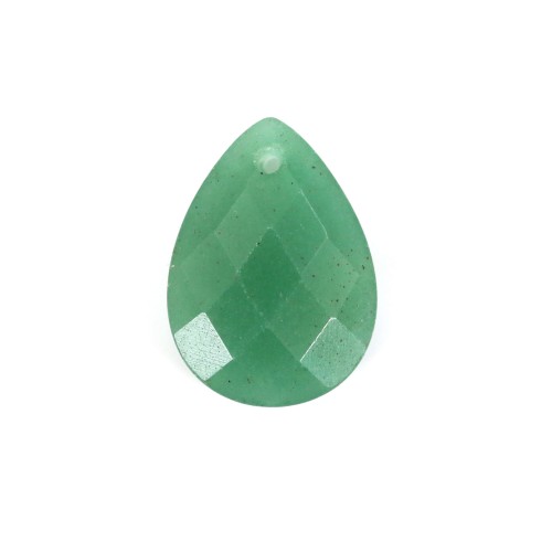 Pingente Aventurina gota facetada 13x18mm x 1pc