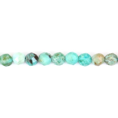 Round faceted Peruvian turquoise 2mm x 38cm