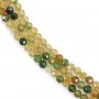 Tourmaline jaune vert rond facetté 3mm x 39cm