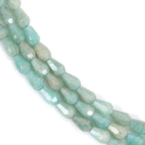 Amazonite goutte facetté 4x6mm x 39cm