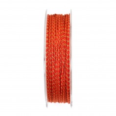 Fil polyester multicolore rouge doré 0.9mm x 30m