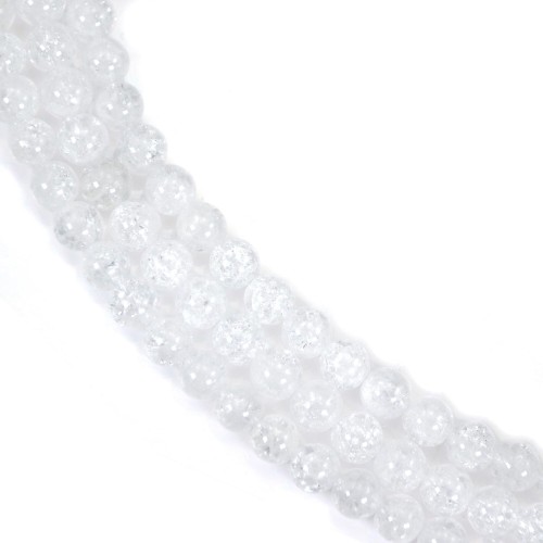 Cristal de roca redondo agrietado 10mm x 39cm