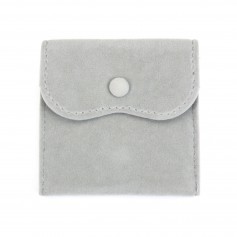 Astuccio per bottoni in velluto grigio 10x10cm x 1pc