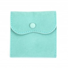 Astuccio per bottoni in velluto turchese 10x10cm x 1pc