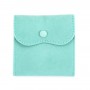 Türkisfarbenes Samtbeutelchen mit Knopf 10x10cm x 1St