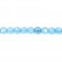 Oxyde de zirconium bleu apatite rond facetté 2mm x 38cm