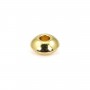 Perle rondelle 3x6mm - Acier Inox 304 doré x 4pcs
