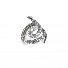 Intercalaire serpent 16x19mm - Argent 925 niellé x 1pc