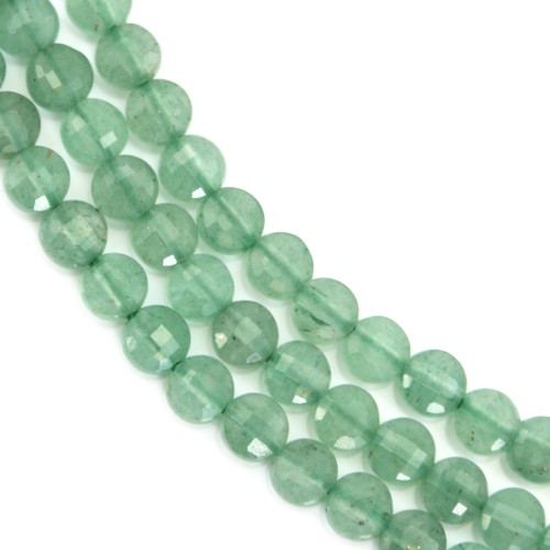 Aventurine round flat faceted 4mm x 39cm