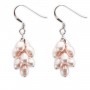 Boucles d'oreilles : perles d'eau douce mauve grappe & argent 925 x 2pcs