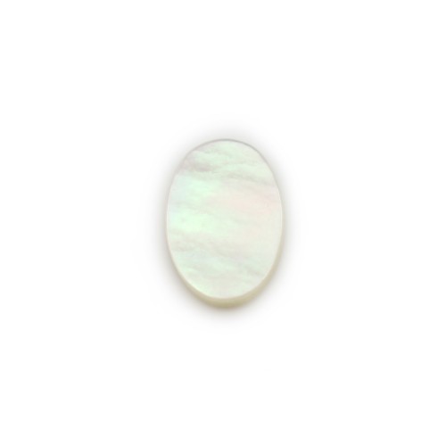 Cabochon nacre, de forme ovale plate, 10x14mm x 1pc