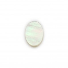 Cabochon nacre, de forme ovale plate, 10x14mm x 2pcs