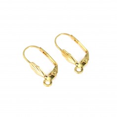 Cúpula em concha 10x18mm - Aço inoxidável 304 banhado a ouro x 4pcs