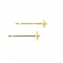 Clou d'oreille pour semi percée coupelle 4mm - Acier Inox 304 doré x 4pcs