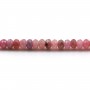 Rubis rouge,en forme de rondelle facette 3x4.5mm x 39cm