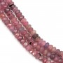 Rubis rouge,en forme de rondelle facette 3x4mm x 40cm