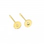 Clou d'oreilles disque 4mm - Acier Inox 304 doré x 4pcs