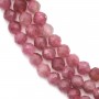 Tourmaline rose foncé, de forme ronde facetté, 4mm x 40cm