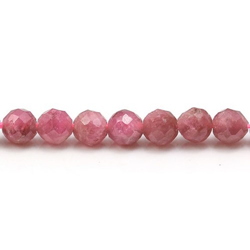 Tourmaline dark pink, in shape of round faceted, measuring 4mm x 6pcs