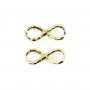 Intercalaire l'infini  plaquée par "flash" or sur laiton 5.5x14mm x 5pcs
