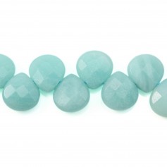 Amazonite Faceted Flat Teardrop 10x10mm A+