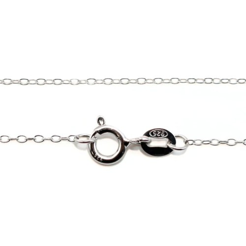 925 sterling silver rhodium chain oval x 40cm