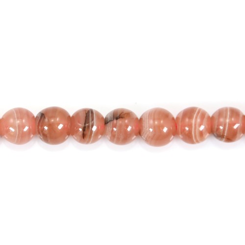 Rhodochrosite ronde sur fil 5.5-6mm x 40cm