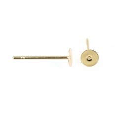 Pendiente de disco de 4 mm - acero inoxidable chapado en oro 304 x 4 piezas