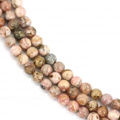 Rhodochrosite round 6-6.5mm, quality B, x 40cm