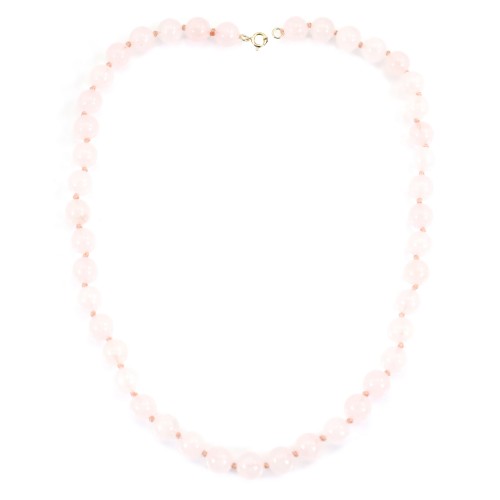 Round Rose Quartz Necklace 8mm x 1pc