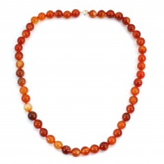 Collar Redondo de Cornalina 8mm x 1pc