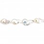 White freshwater cultured pearl baroque 14.5-16mm  x 40cm