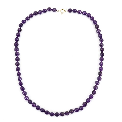 Round Amethyst necklace 6mm x 1pc