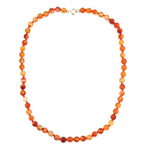 Colar de cornalina redonda 6mm x 1pc