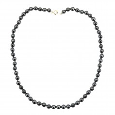 Round Hematite Necklace 6mm x 1pc