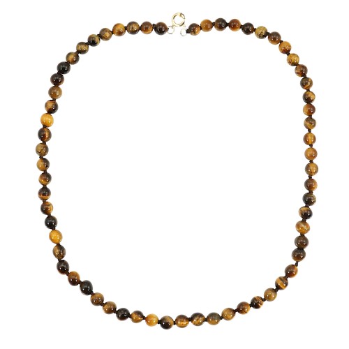 Collar Ojo de Tigre Redondo 6mm x 1pc