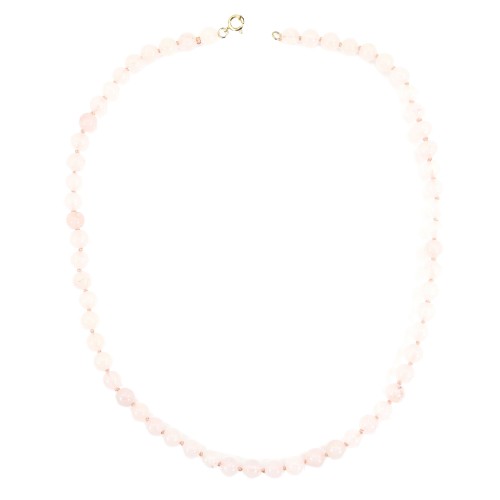 Collar de cuarzo rosa redondo 6mm x 1ud
