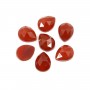 Roter Achat Cabochon Tropfen facettiert 8x10mm x 1pc