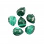 Malachit-Cabochon Tropfen facettiert 8x10mm x 1pc